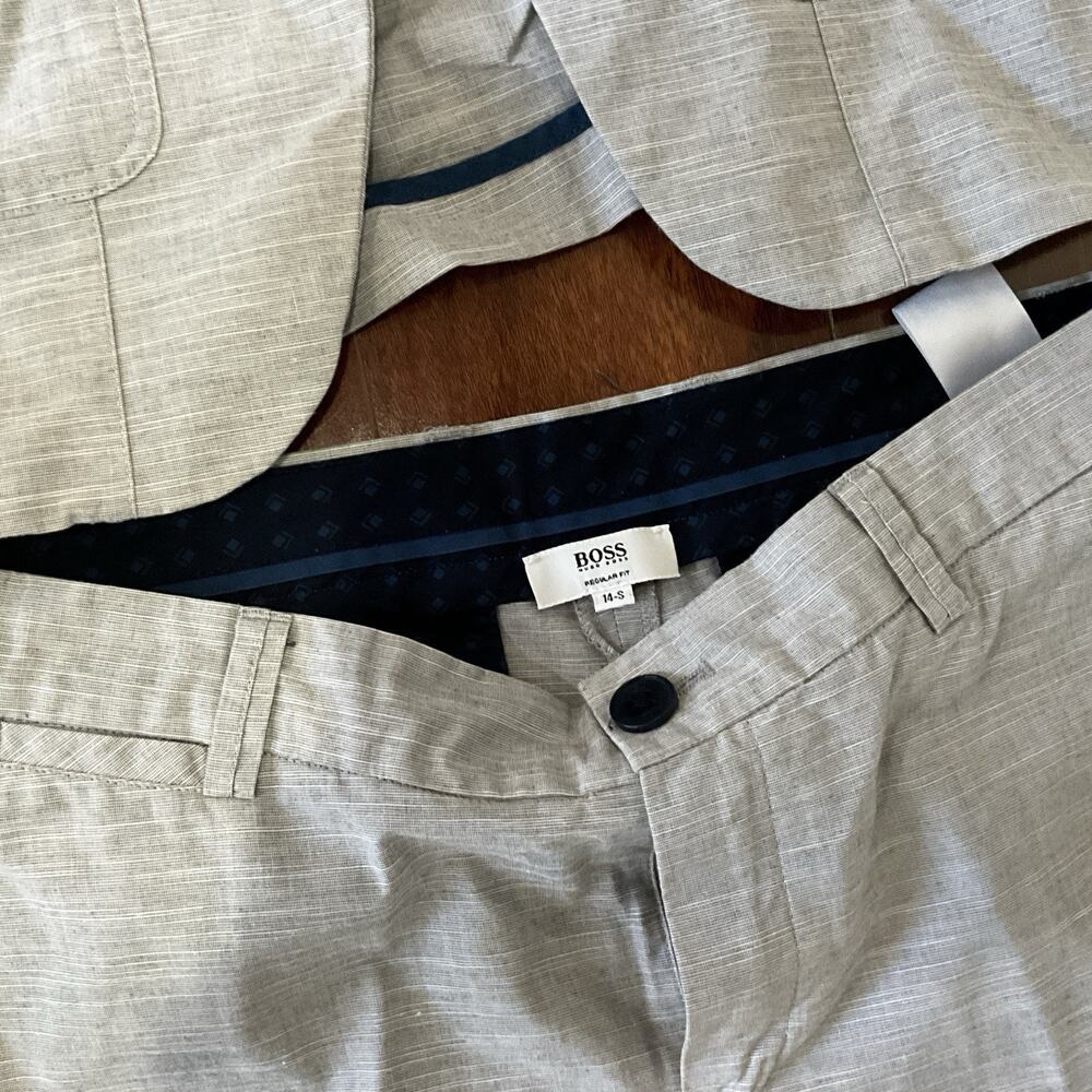 BOSS Boys Light Grey Linen Two Piece Suit Regular Fit Size 14S - Picture 5 of 10